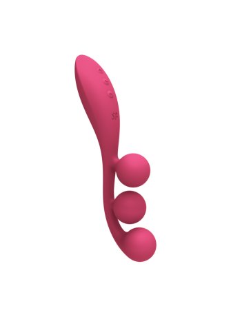 Vibromasseur triple stimulation flexible, anal, vaginale, clitoridienne Tri Ball rouge USB Satisfyer - CC597817